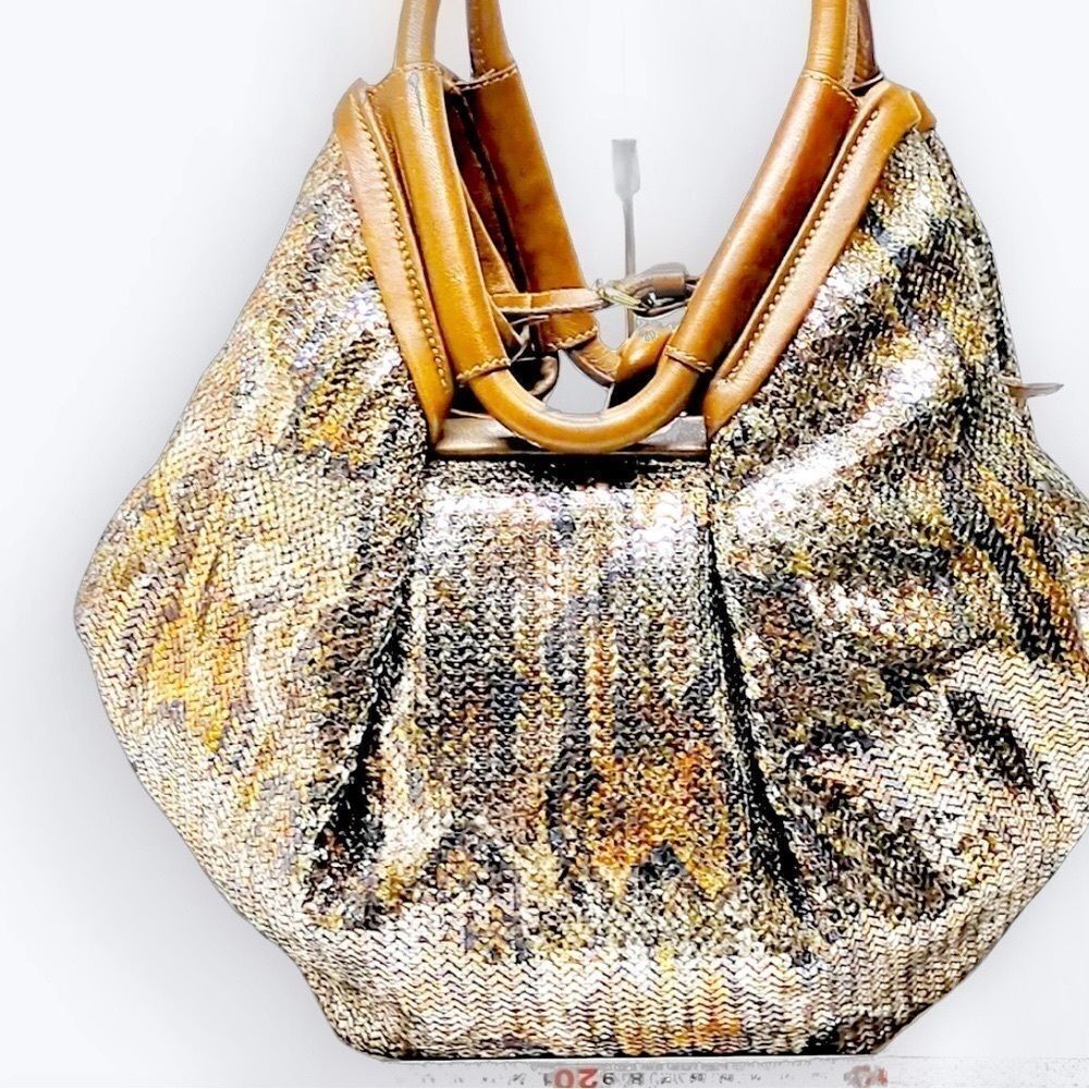Auth Jimmy Choo Sequins Over Multicolor Python Print Diego Pac Hobo Bag - Picture 3 of 8